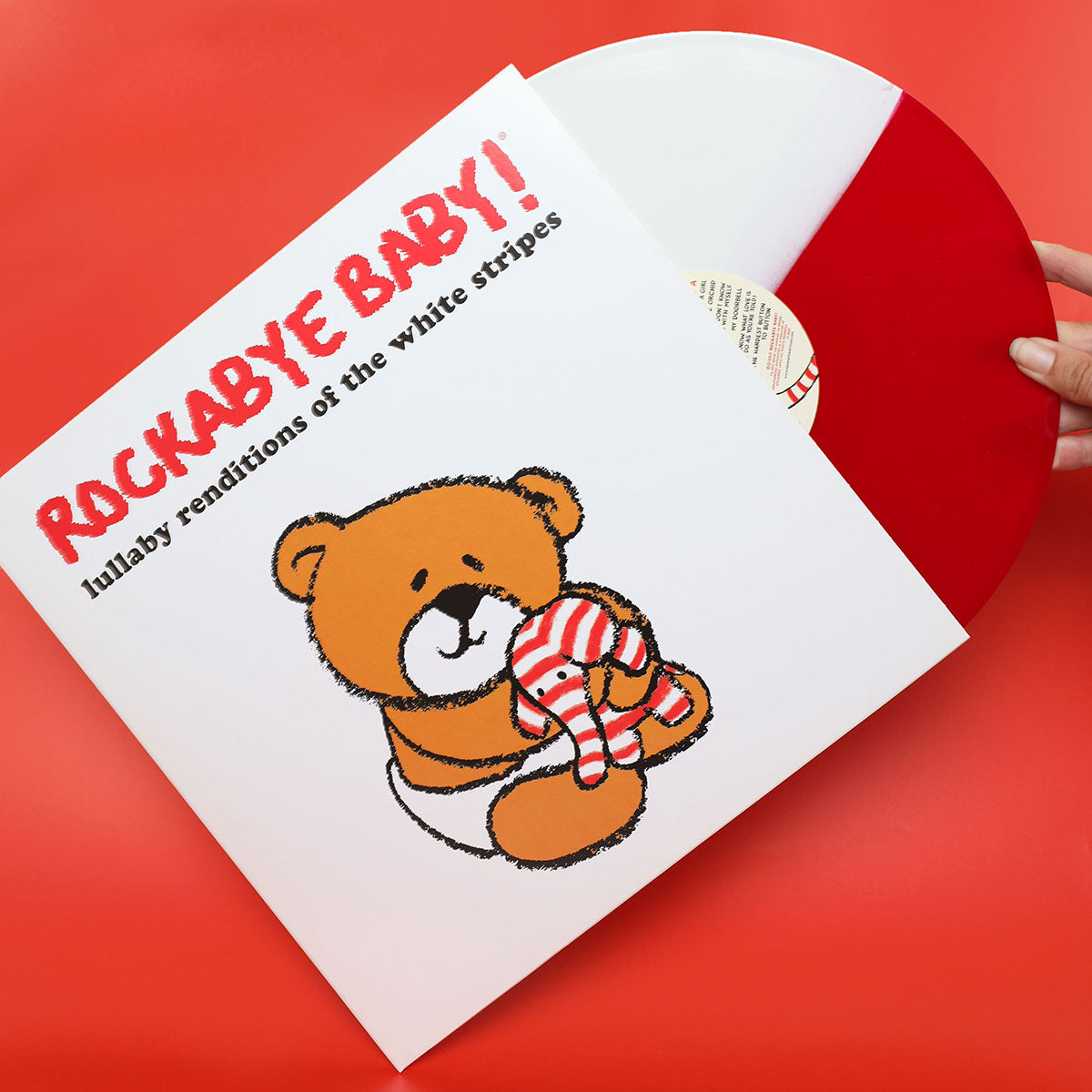 red and white white stripes lullaby vinyl